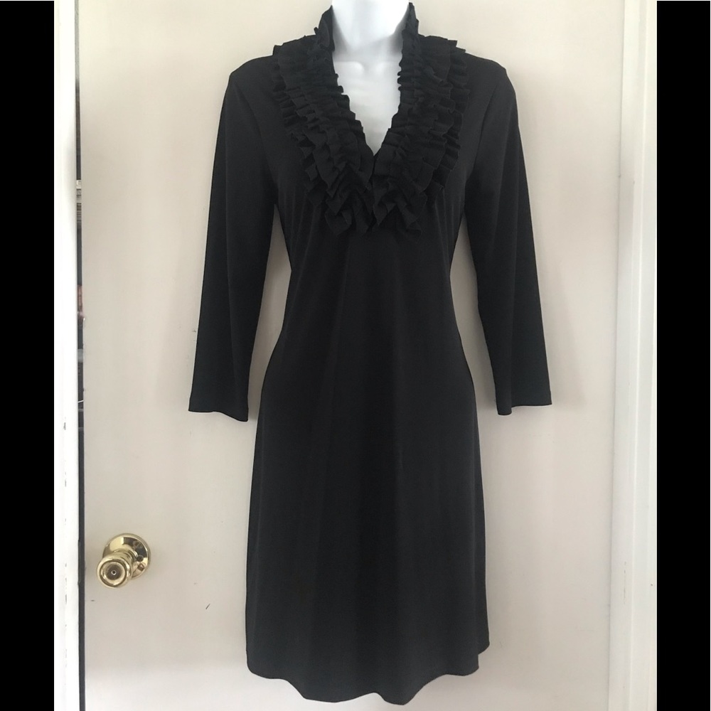 Enfocus Studio Ruffle V-Neck Dress - Picture 3 of 13